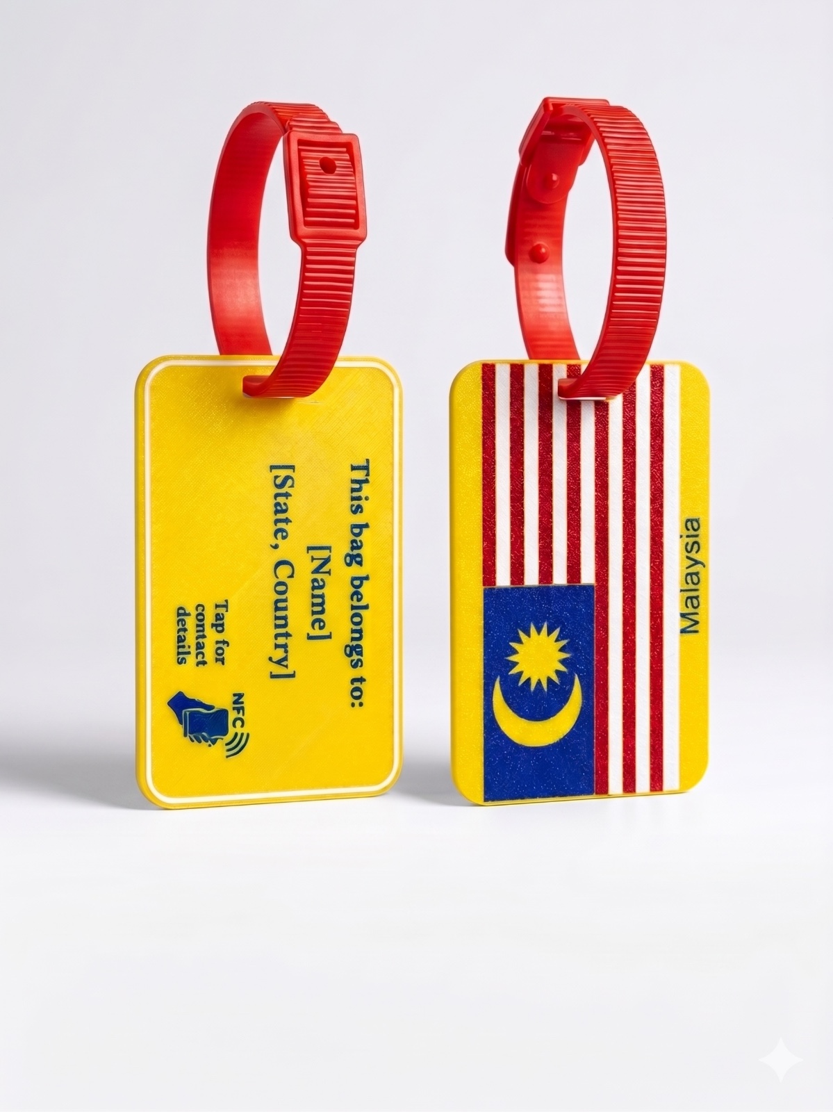 Personalised 3D-printed bag tag
