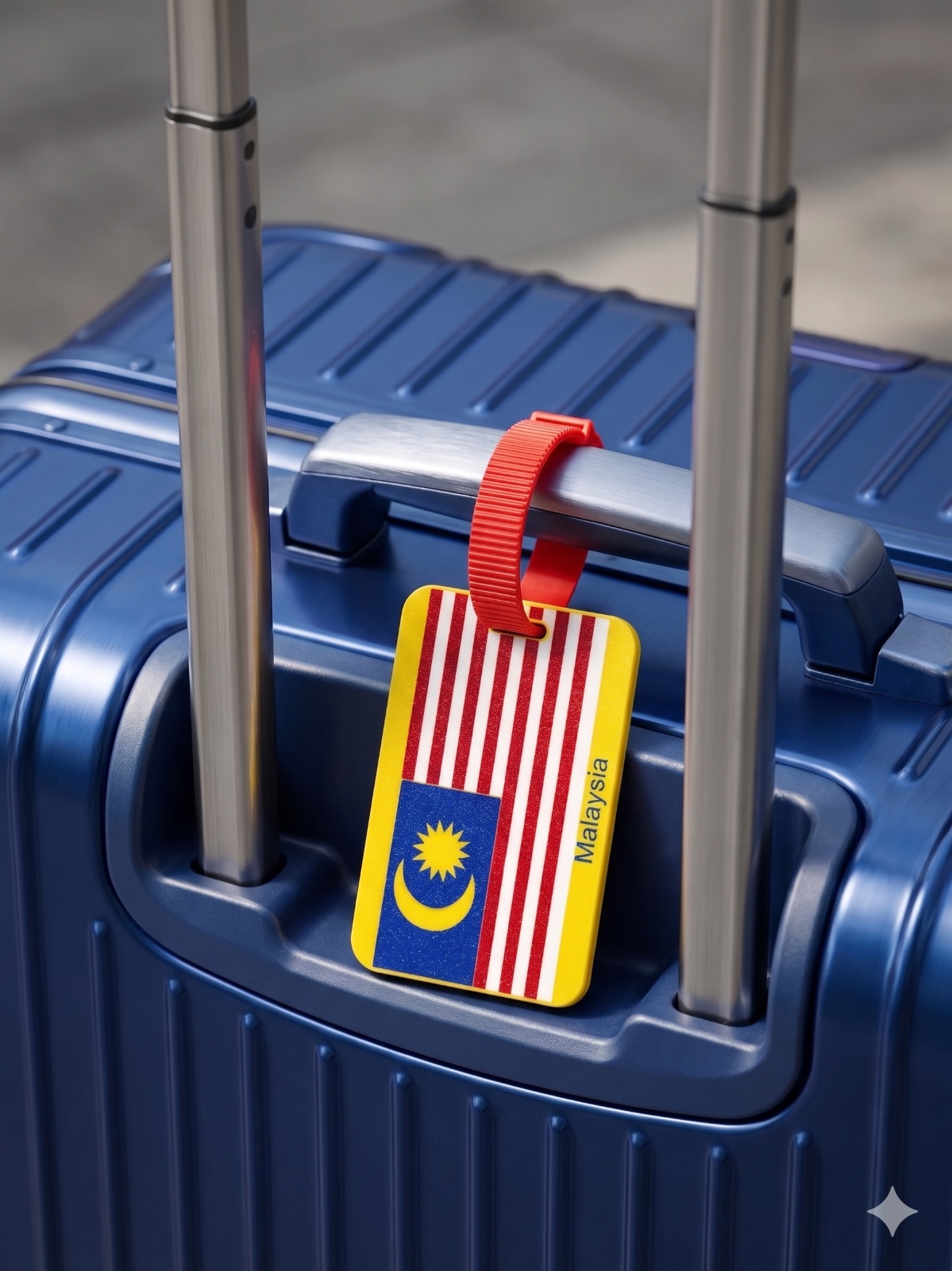 Personalised Bag Tag attached to a suitcase
